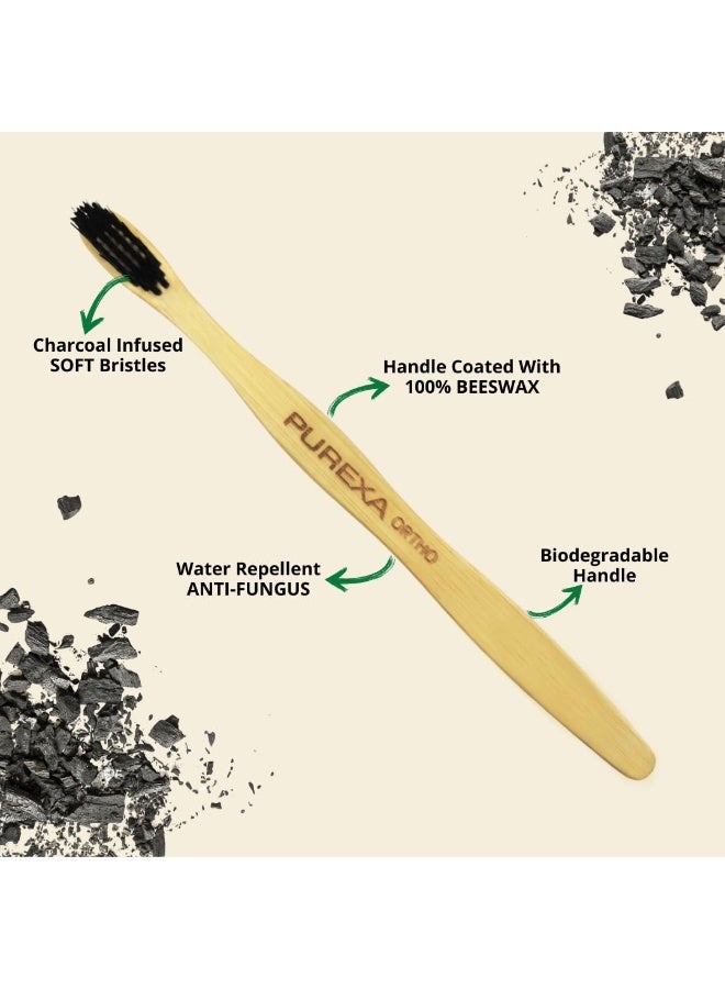 PUREXA Bamboo Orthodontic Toothbrush for Braces (Pack of 2) | Activated Charcoal Soft Bristles | BPA-Free, Biodegradable & Compostable | Interdental Brush for Kids & Adults | Eco-Friendly Oral Care - Image 3