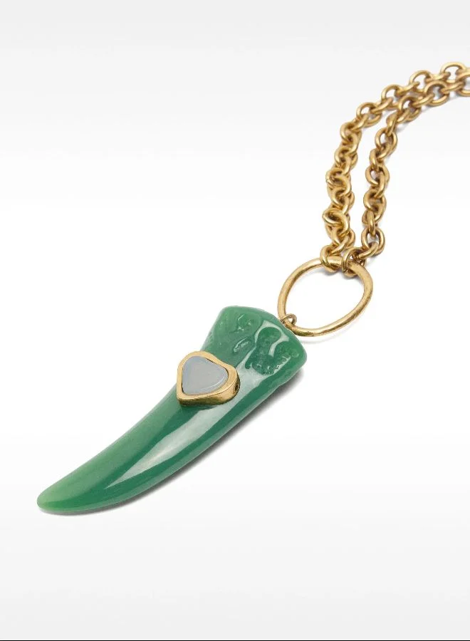 PARFOIS Long Necklace Of Links With Stone Pendant