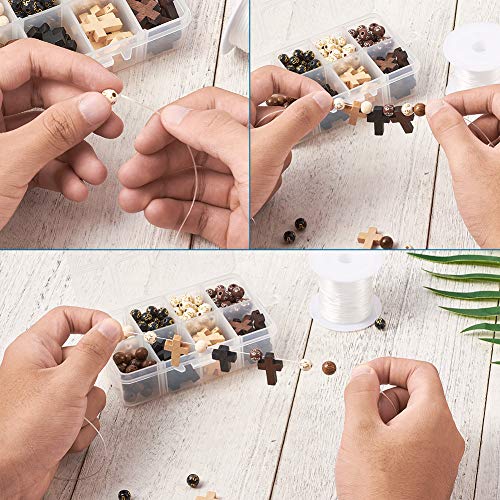KISSITTY Rosary Making Kit Cross Rosary Beads 8mm Easter Round Wood Acrylic Cross Spacers Cross Pendant Beads for DIY Jewelry Making About 211pcs/box - Image 4