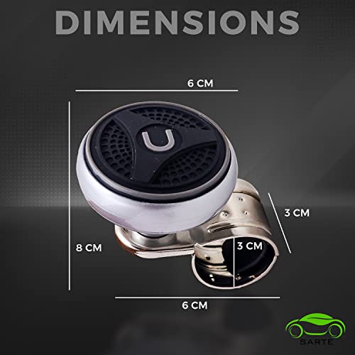 SARTE SA15K15 Car Steering Knob | Steering Wheel Knob | Steering Spinner Knob | Power Steering Knob For Al Cars (1 Pcs | RANDOM DESIGN) - Image 5