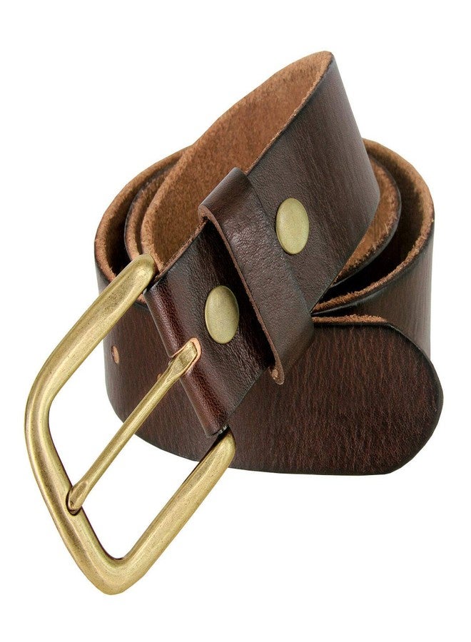 Belts.com BS040-P3588 One Piece Genuine Full Grain Leather Casual Jean Belt 1-1/2" (38mm) Wide (Brown, 32) - Image 3