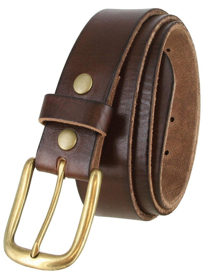 Belts.com BS040-P3588 One Piece Genuine Full Grain Leather Casual Jean Belt 1-1/2" (38mm) Wide (Brown, 32) - Image 1