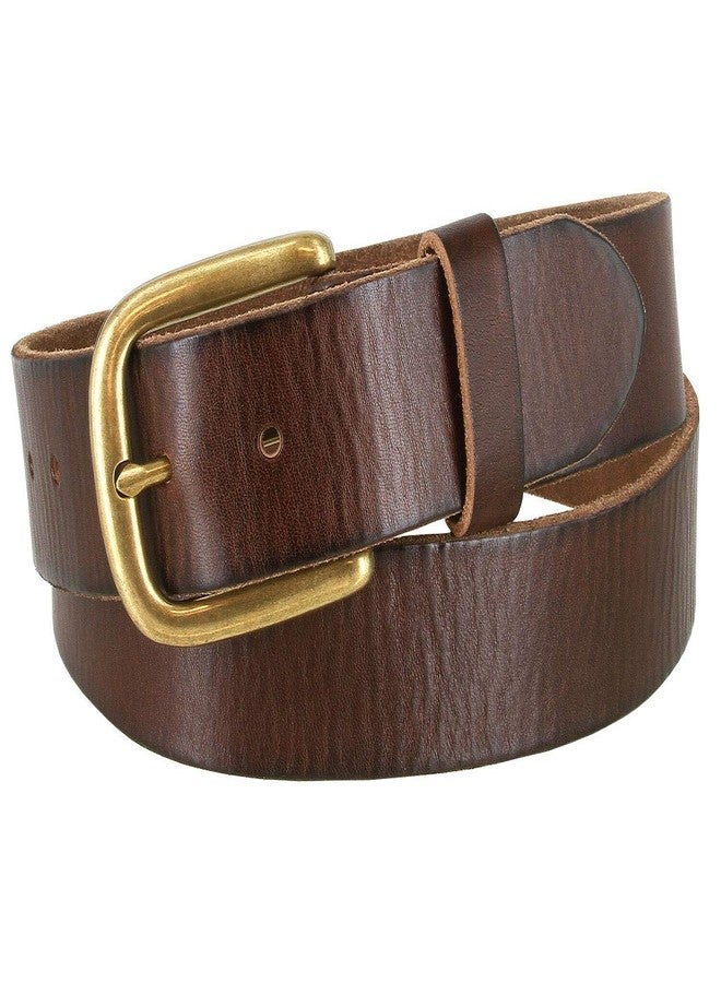 Belts.com BS040-P3588 One Piece Genuine Full Grain Leather Casual Jean Belt 1-1/2" (38mm) Wide (Brown, 32) - Image 2