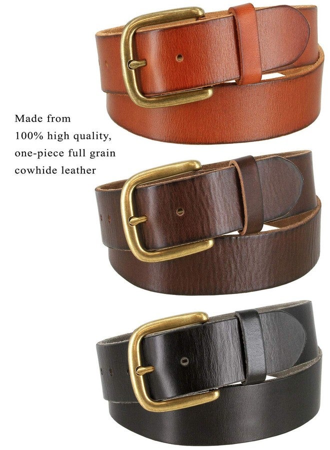 Belts.com BS040-P3588 One Piece Genuine Full Grain Leather Casual Jean Belt 1-1/2" (38mm) Wide (Brown, 32) - Image 5