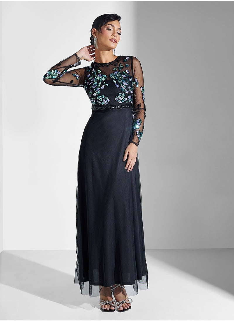 Frock and Frill - Embellished Maxi Dress - Image 1