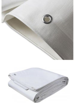 Edoplast 4X10 Meters White Size PVC Tarpaulin Ready Made Tent Canopy Waterproof Awning Protective Protection Cover Encapsulated  - Image 1