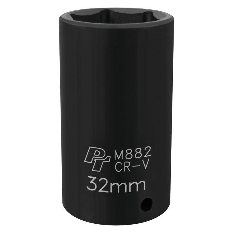 Performance Tool M882 1/2-Inch Drive 6pt Impact Socket, 32mm