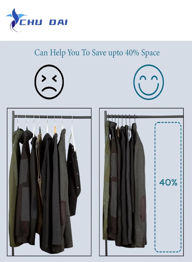 CHU DAI 20 Pack Black Thin Plastic Hangers, Lightweight Yet Sturdy, Space-Saving Clothes Hangers for T-Shirts and Shirts, Slim Hangers, Break-Resistant Design - Image 4