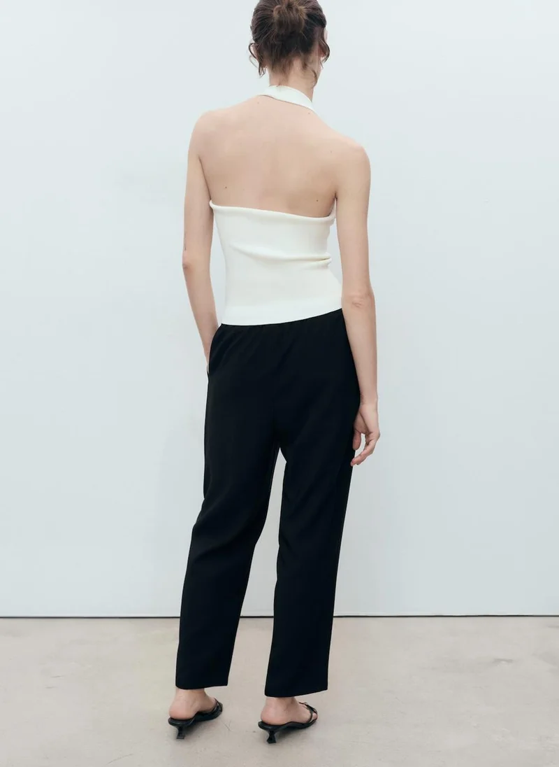 MANGO Drawstring flowy trousers