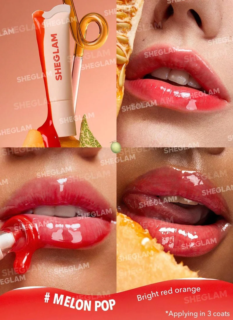 Sheglam  Crystal Glaze Moisturizing Lip Gloss-Melon Pop for Women | Best Price UAE