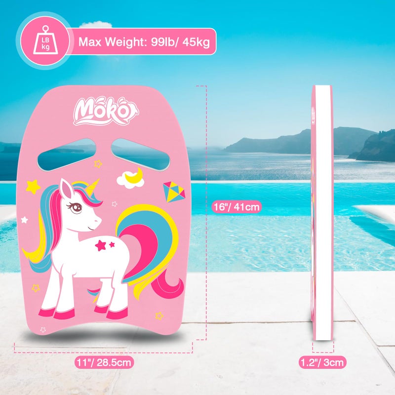 MoKo Swim Kickboard, Cartoon Swimming Training Kick Board Pool Exercise Equipment Promote Natural Swimming Position Water Fun Tool for Kids, Pink Unicorn - Image 5