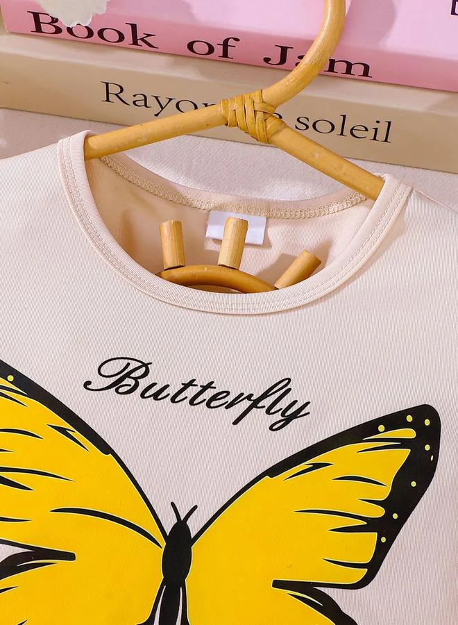 Take Two  Girls Butterfly Print Short Sleeve Top And Shorts Set for Women | Best Price UAE