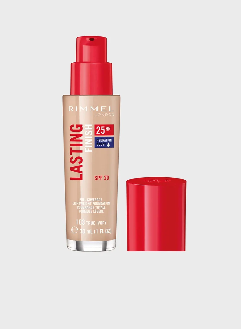 RIMMEL LONDON Rimmel Lasting Finish 25 Hour Foundation – 103 – True Ivory, 30ml
