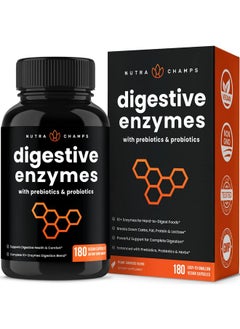 NutraChamps Digestive Enzymes With Probiotics And Prebiotics ; 180 Servings Vegan Digestion Supplement With Bromelain ; Bloating Relief For Women & Men ; Relieve Constipation Gas Ibs Lactose Intolerance Pills  - Image 2