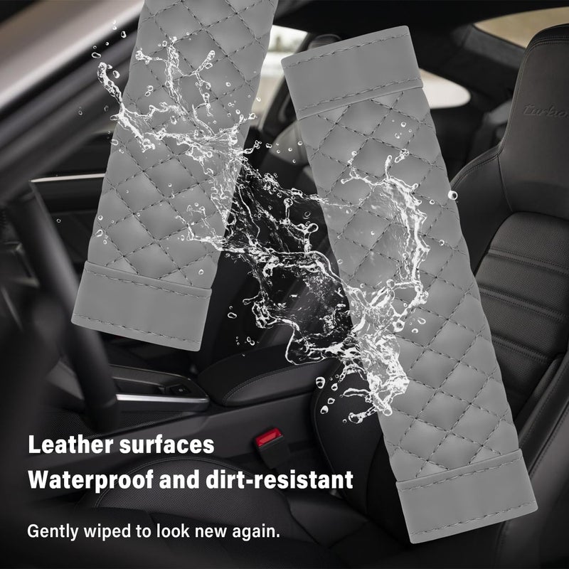 Carleef 2PCS Soft Leather Seat Belt Cover Pad - Image 4
