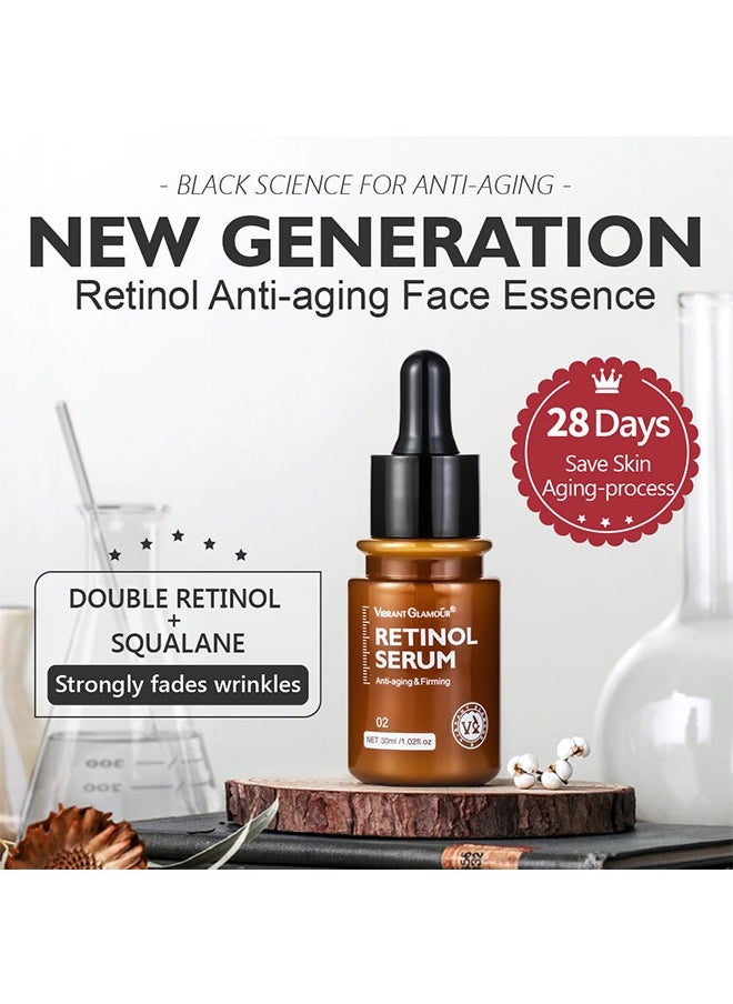 Vibrant Glamour - Retinol Face Serum Anti-aging Firming Moisturizing Fade Fine Lines Deep Care Essence 30ml - Image 1