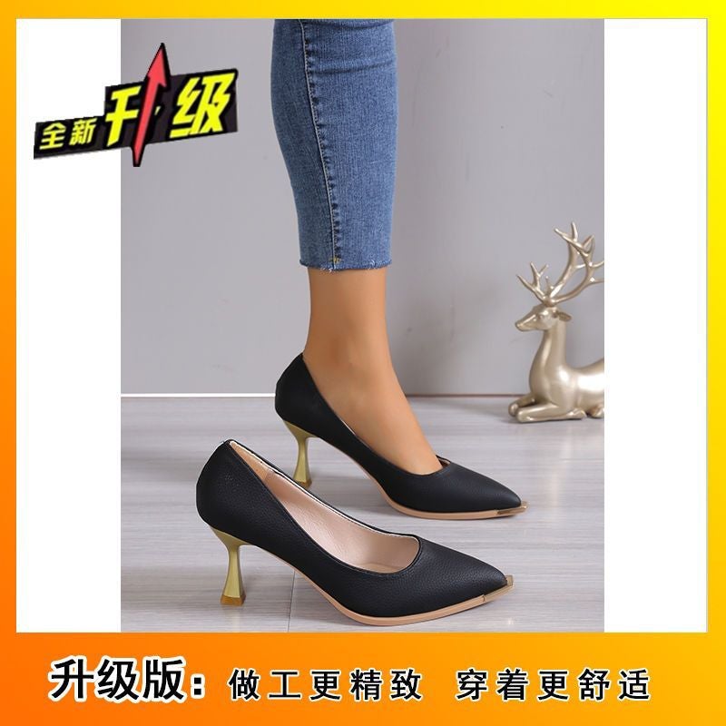French Style Girl All-Match Professional Stiletto Pointed Single-Layer Shoes Internet Popular Fashion High Heels For Women - Image 1