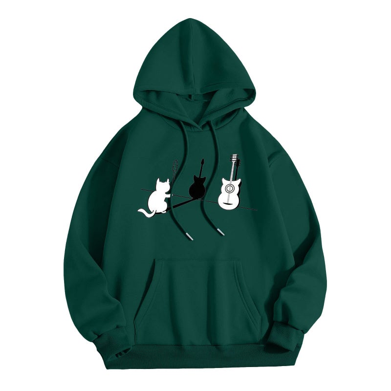 and autumn and winter new fleece-lined thick hooded long sleeve plus size sweater men and women wish - Image 4