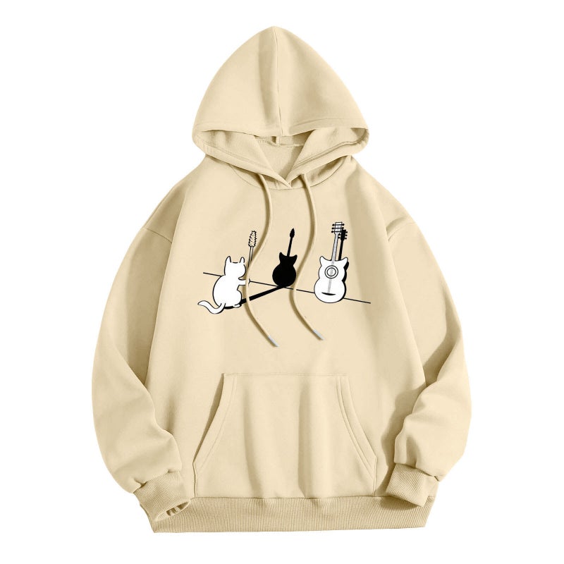 and autumn and winter new fleece-lined thick hooded long sleeve plus size sweater men and women wish - Image 2