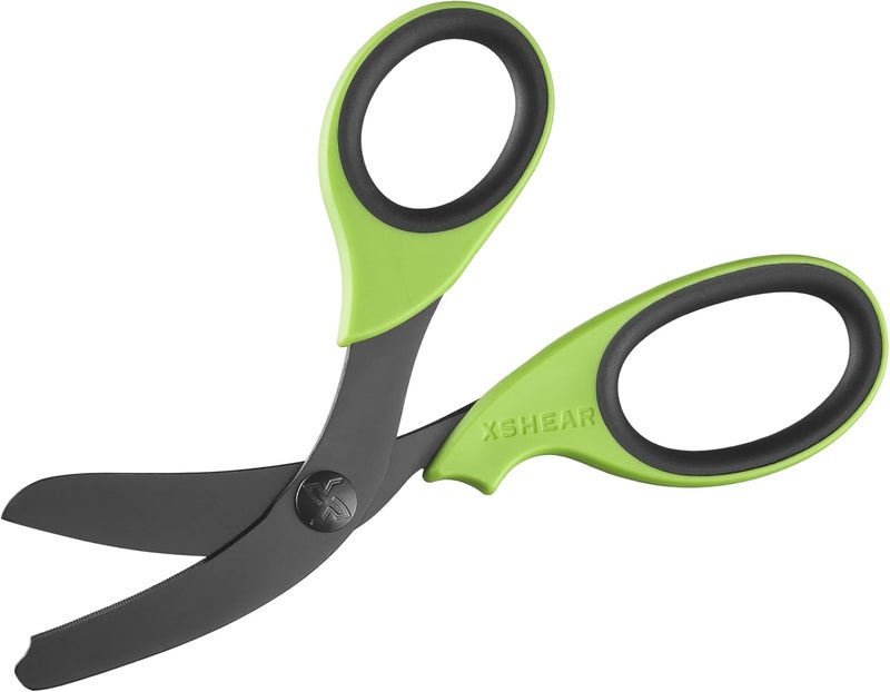 Xshear 7.5” Extreme Duty Trauma Shears. Tough and Durable Medical Scissors for the Paramedic, EMT, Nurse or any Emergency Healthcare Provider - Green/Gray - Image 2