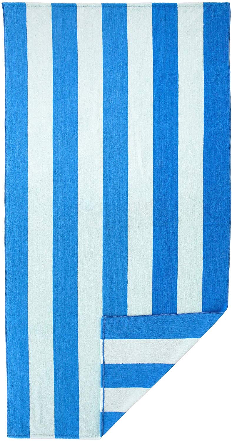 AMZ Large Beach & Pool Towel - 30"x60" Oversized Cabana Stripe, Hotel Quality-Luxuriously Soft, Absorbent & Plush Towel - Image 1
