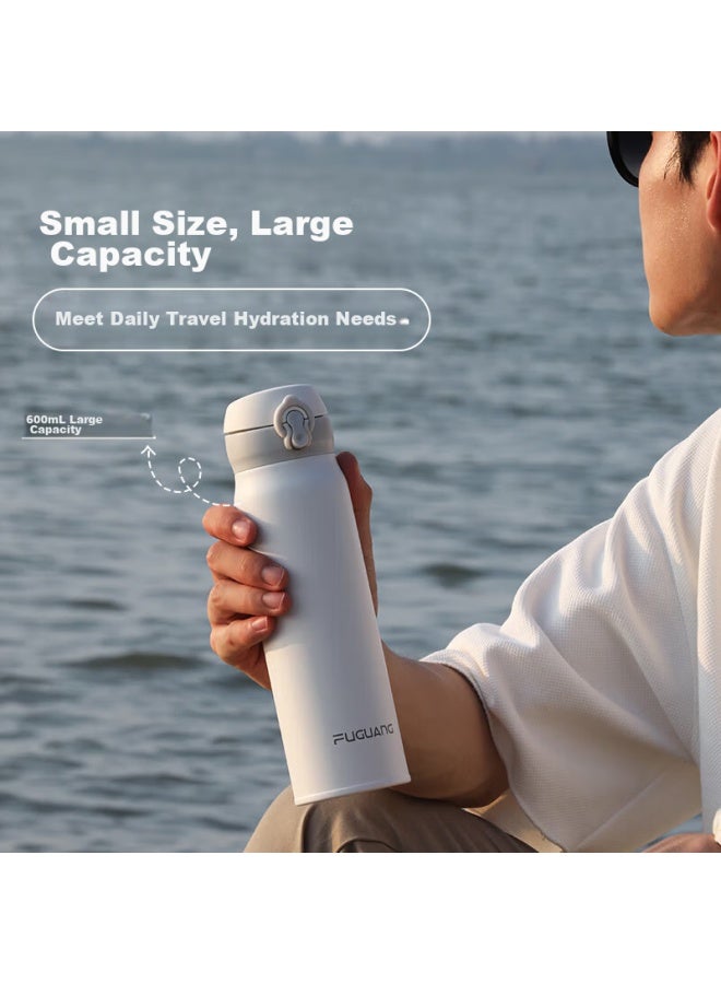 Tomimitsu Fuguang Insulated Bottle With Pop-up Lid, 316l Stainless Steel, Large Capacity, Cold Water Bottle For Students, Car-friendly, Children's 600ml - Image 3