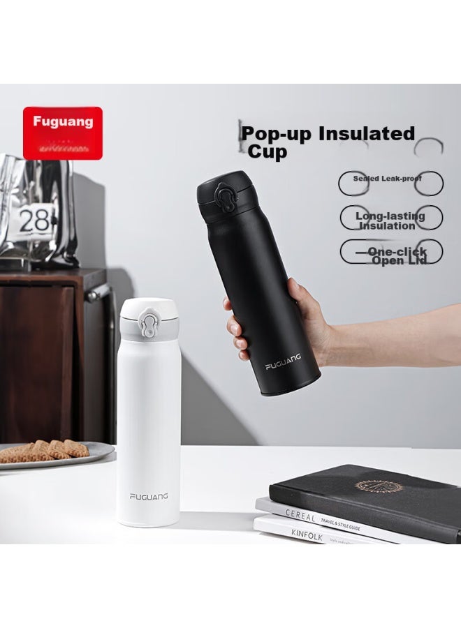 Tomimitsu Fuguang Insulated Bottle With Pop-up Lid, 316l Stainless Steel, Large Capacity, Cold Water Bottle For Students, Car-friendly, Children's 600ml - Image 4