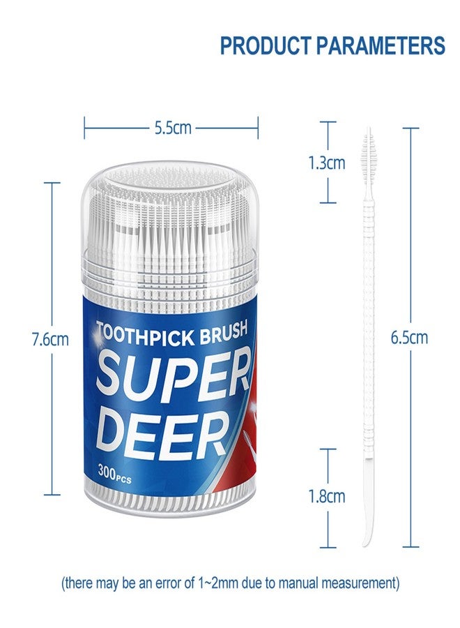 Fawnmum Super Deer 300Count Brushpicks Interdental Toothpicks,Soft Bristle Dental Floss Picks Toothpicks,Helps Removes Plaque and Debris Between Your Teeth (1) - Image 5