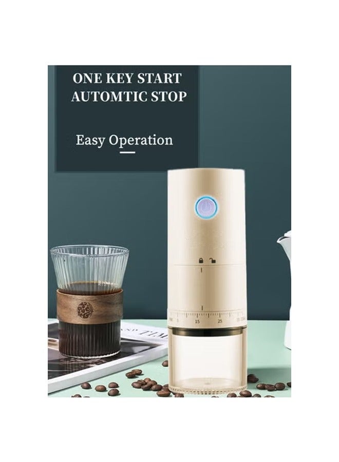 DOMUIK Electric Burr Coffee Grinder,Coffee grinder.,Portable Coffee Grinder with 38 Externally Adjustable Precision Grind Settings,Electric coffee grinder With charging cable and brush (White)  - Image 4