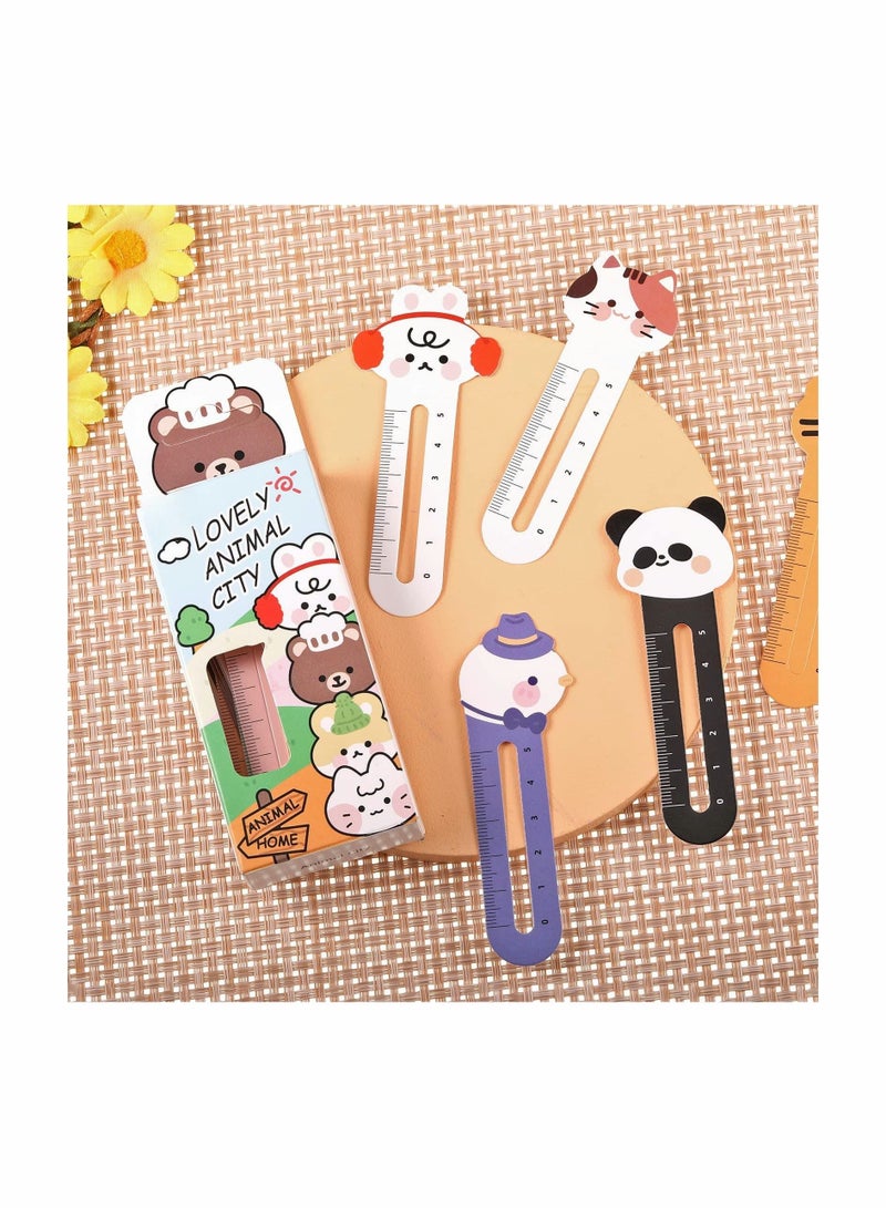 الأزرق جي دبليو 30 Pcs Bookmarks for Children, Cute Animal Paper with Ruler Children Kids Boys Girls, Book Maker Student - Image 5