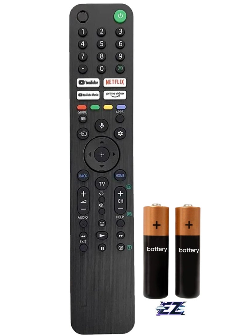 PopZa Voice Remote Control RMF-TX520P for Sony Smart TV KD-43X85J KD-55X80J XR-55A80J XR-65A80J XR-50X90J with battery - Image 1