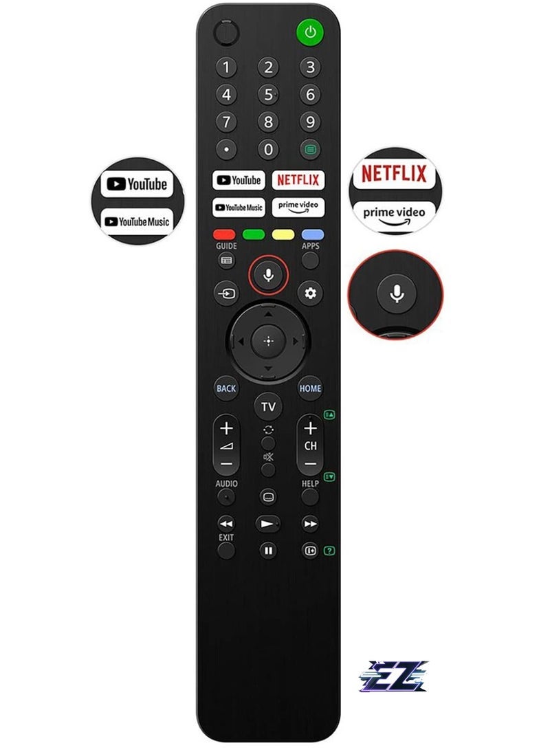 PopZa Voice Remote Control RMF-TX520P for Sony Smart TV KD-43X85J KD-55X80J XR-55A80J XR-65A80J XR-50X90J with battery - Image 2