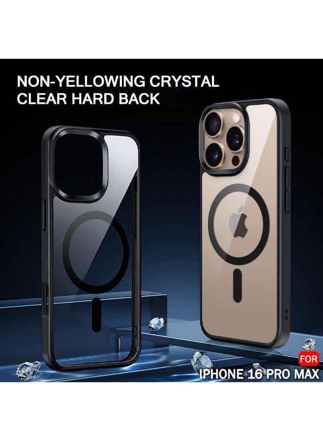 IPhone 16 Pro Max MagSafe Case Cover | Camera Protection | Hard Crystal Clear Back | Shockproof Bumper Case Cover for iPhone 16 Pro Max (Black) - Image 4