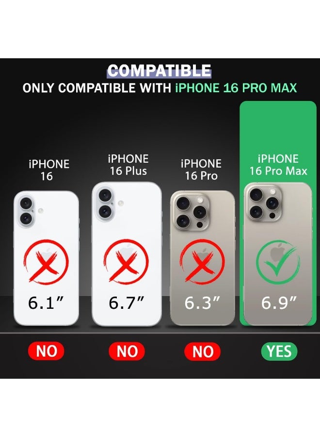 IPhone 16 Pro Max MagSafe Case Cover | Camera Protection | Hard Crystal Clear Back | Shockproof Bumper Case Cover for iPhone 16 Pro Max (Black) - Image 2