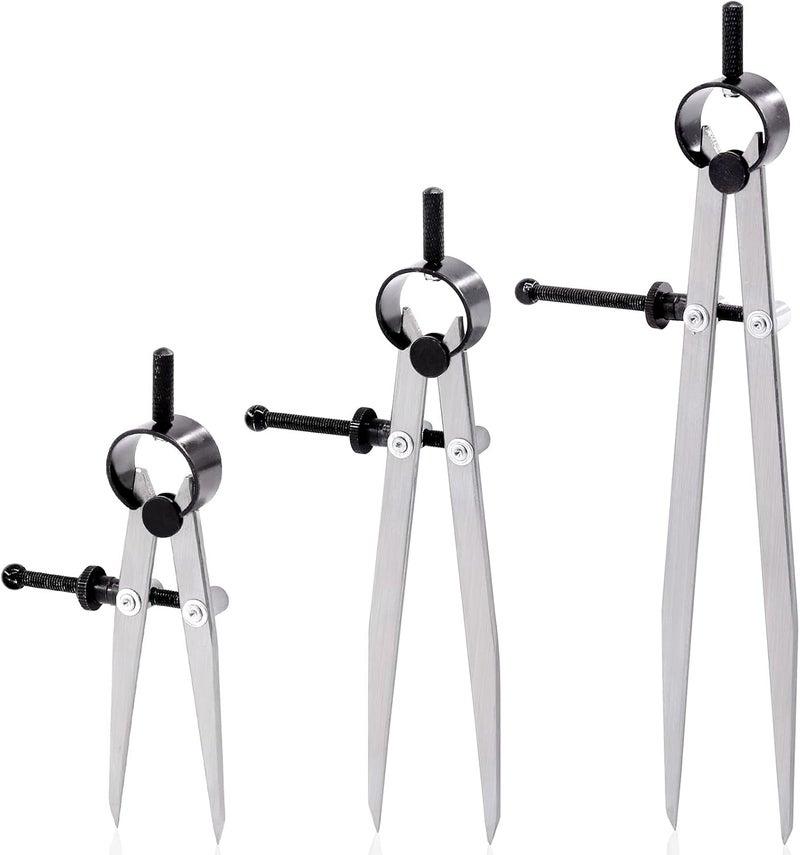 Keadic 3 Pcs Spring Wing Divider, 4'' 6'' 8'' Adjustable Lockable Steel Divider Wing Leather Compass Professional Metal Compass Set Spring Caliper Leg Divider for Leather Work, Geometry Drawing - Image 1