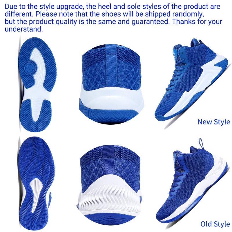 Beita Mens Basketball Shoes High Upper Tennis Sneakers Breathable Anti Slip, Blue, 11.5 - Image 4