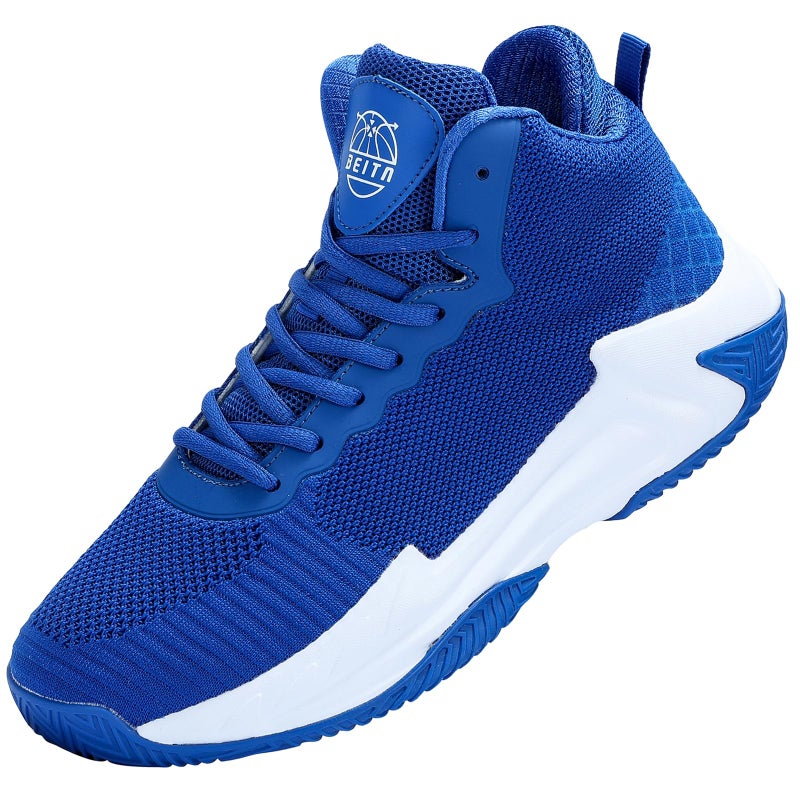 Beita Mens Basketball Shoes High Upper Tennis Sneakers Breathable Anti Slip, Blue, 11.5 - Image 1