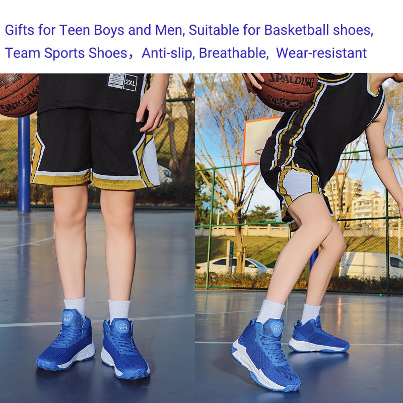 Beita Mens Basketball Shoes High Upper Tennis Sneakers Breathable Anti Slip, Blue, 11.5 - Image 2