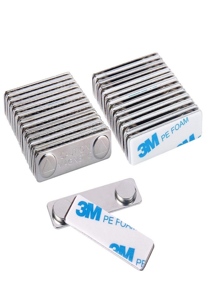 ART IFACT 2 Pieces Stainless Steel Badge Holder/Magnetic Name Tag with Adhesive on Front Plate (2) - Image 1