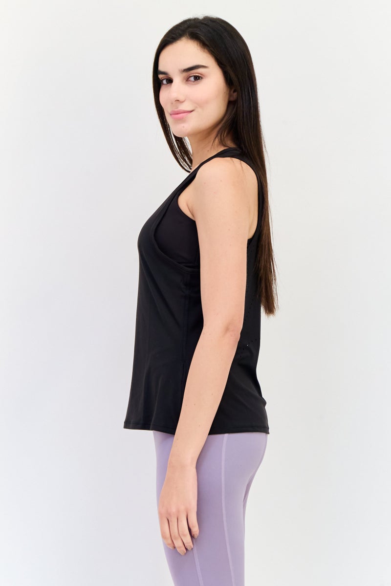 PUMA تي شيرت تدريب بلا أكمام للنساء، أسود - Image 4