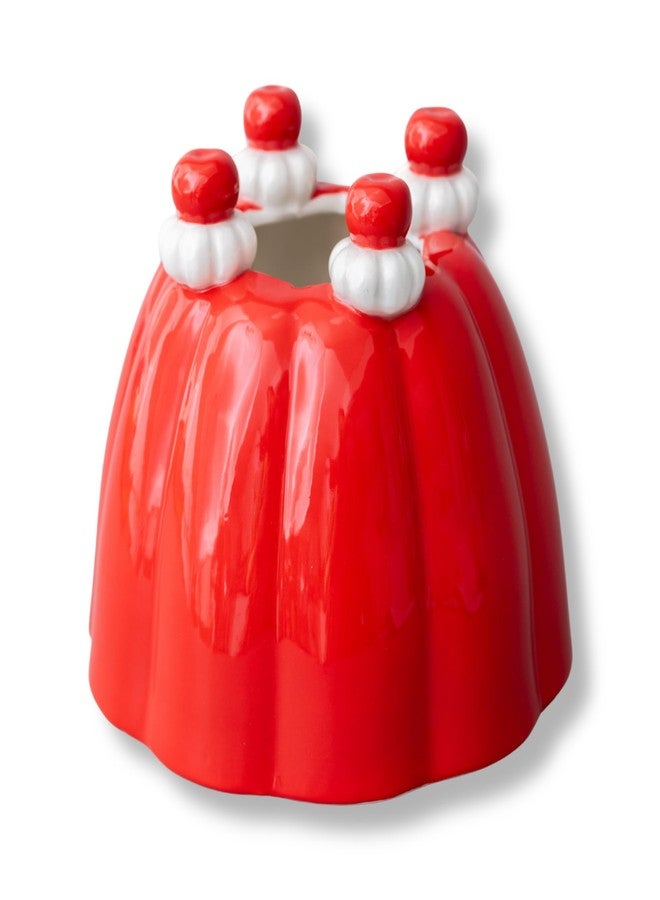 ban.do Retro Inspired Jelly Dessert, Vintage Ceramic Shelf Decor, Unique/Novelty/Eclectic Flower Vase (Jelly Dessert) - Image 1