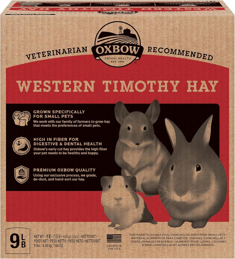 Oxbow Animal Health Western Timothy Hay for Small Pets, 9-Pound - Image 1