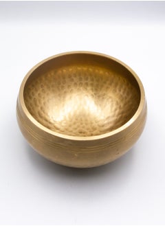Alpine Crystals UAE Authentic Himalayan Pure Golden Shinning Singing Bowl Single Set Handcrafted in Nepal Medium (455 grams) Includes Traditional Wooden Striker and Silk Cushion  - Image 5