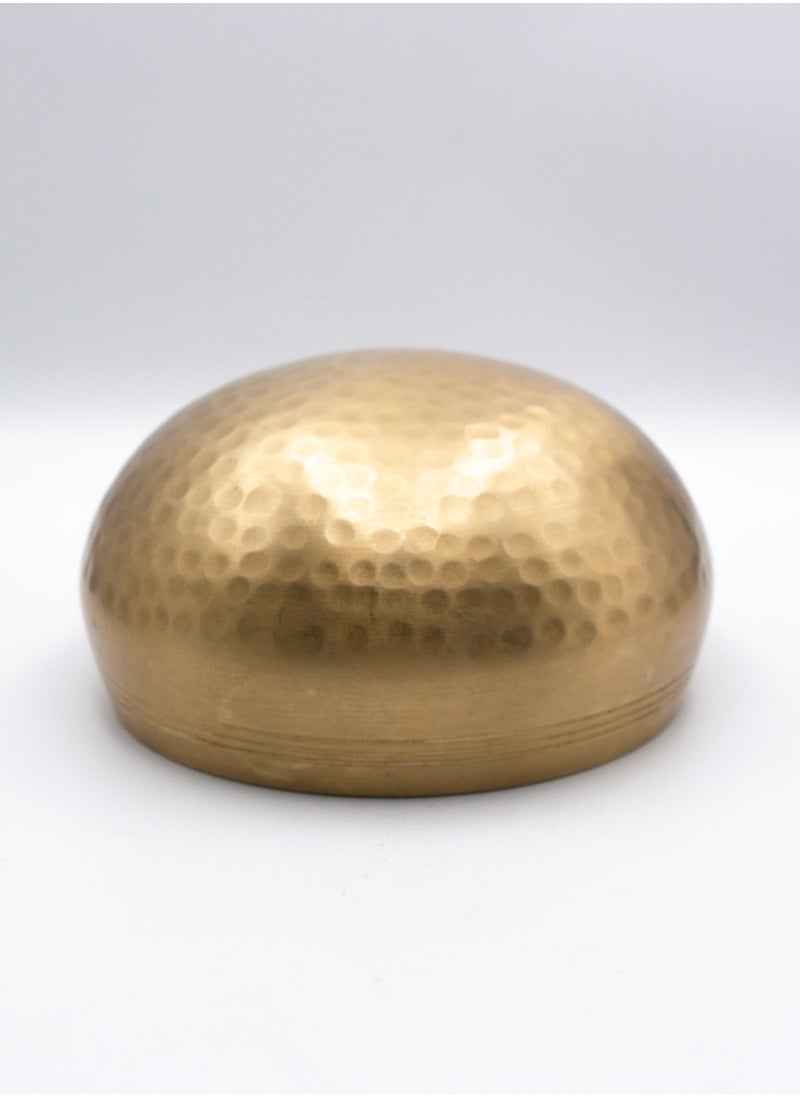Alpine Crystals UAE - Authentic Himalayan Pure Golden Shinning Singing Bowl Single Set Handcrafted in Nepal Medium (455 grams) Includes Traditional Wooden Striker and Silk Cushion - Image 1