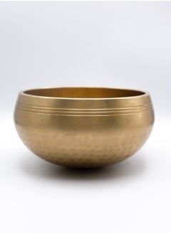 Alpine Crystals UAE Authentic Himalayan Pure Golden Shinning Singing Bowl Single Set Handcrafted in Nepal Medium (455 grams) Includes Traditional Wooden Striker and Silk Cushion  - Image 4