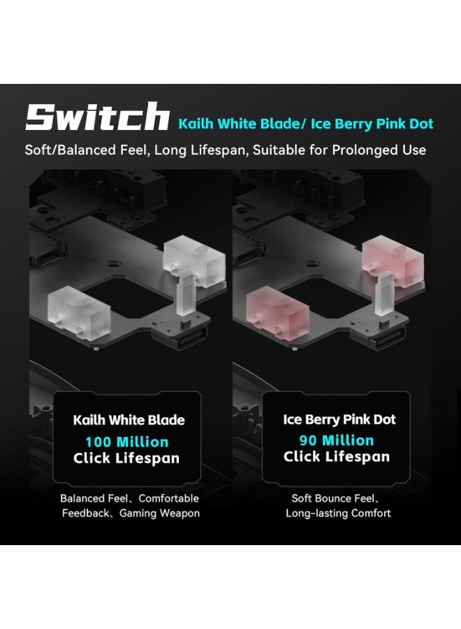 في اكس اي ماوس ألعاب لاسلكيATK VXE R1 ProMax خفيف الوزن 48 جرام، مستشعر PAW3395، دقة 18000 DPI، اتصال متعدد، لون أسود - Image 5