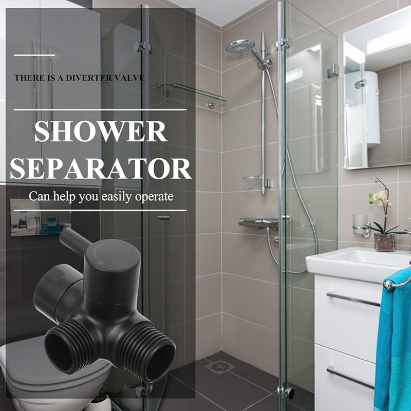 أسود 3 حزمة صمام تحويل دش نحاسي محول صنبور حوض ثلاثي الاتجاه حمام - Image 5