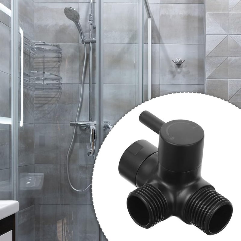 أسود 3 حزمة صمام تحويل دش نحاسي محول صنبور حوض ثلاثي الاتجاه حمام - Image 3