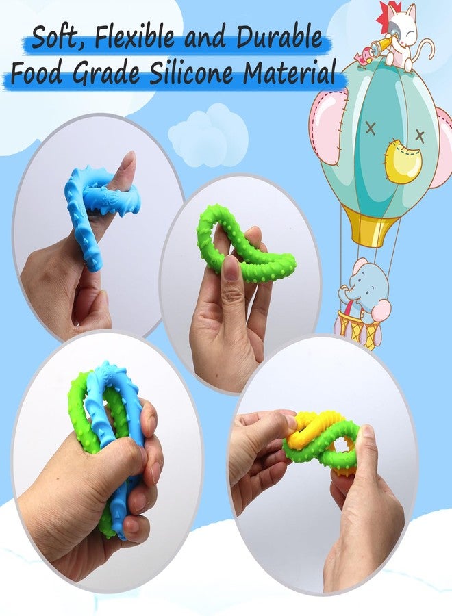 Flyaway Chew Bracelet for Sensory Kids 4 Pack, Fidget Bracelet for Kids Toddler with Autism ADHD Anxiety Texture Silicone, Oral Motor Aids Sensory Chew Toys for Children Adults Chewing Fidgeting - Image 3