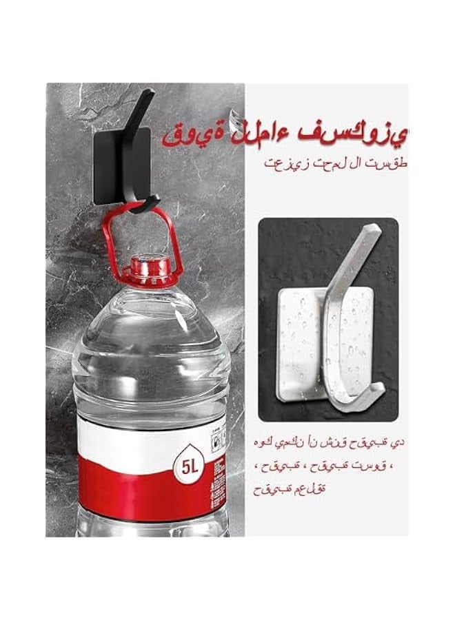 Beauenty 3Pcs Self-Adhesive Wall Hooks，Stainless Steel Adhesive Door Hooks, Heavy Duty Wall Hooks for Wall, Door，Waterproof Nail Free Kitchen and Bathroom Holder for Towels, Robes, Coats (3pc) - Image 5